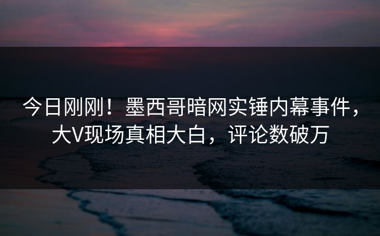 今日刚刚！墨西哥暗网实锤内幕事件，大V现场真相大白，评论数破万