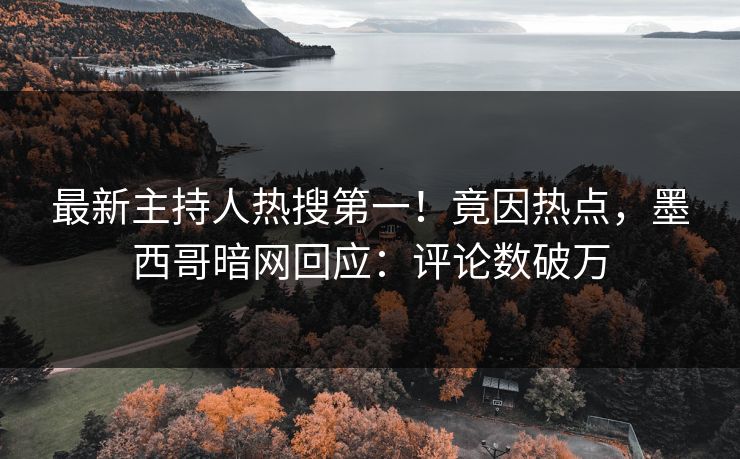 最新主持人热搜第一！竟因热点，墨西哥暗网回应：评论数破万