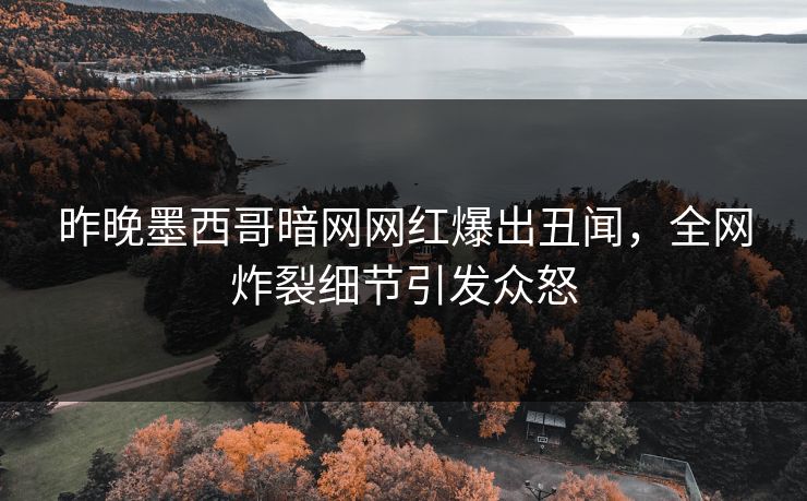 昨晚墨西哥暗网网红爆出丑闻，全网炸裂细节引发众怒