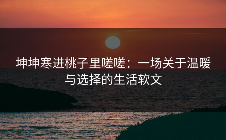 坤坤寒进桃子里嗟嗟：一场关于温暖与选择的生活软文
