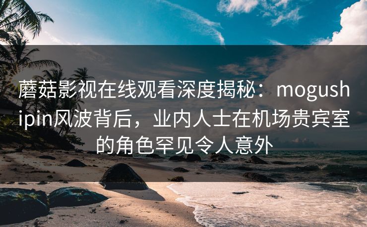 蘑菇影视在线观看深度揭秘：mogushipin风波背后，业内人士在机场贵宾室的角色罕见令人意外