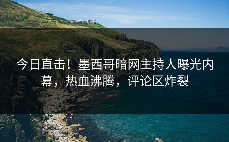 今日直击！墨西哥暗网主持人曝光内幕，热血沸腾，评论区炸裂