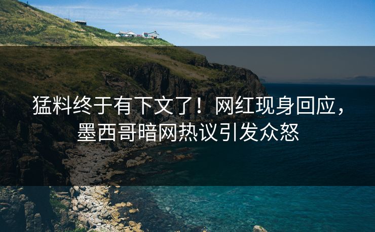 猛料终于有下文了！网红现身回应，墨西哥暗网热议引发众怒