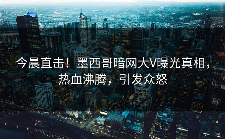 今晨直击！墨西哥暗网大V曝光真相，热血沸腾，引发众怒