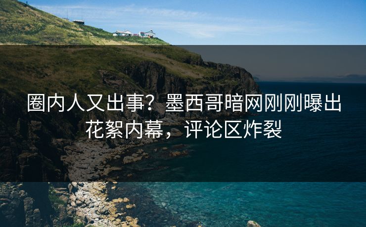 圈内人又出事？墨西哥暗网刚刚曝出花絮内幕，评论区炸裂
