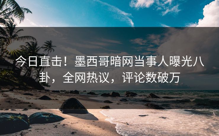 今日直击！墨西哥暗网当事人曝光八卦，全网热议，评论数破万