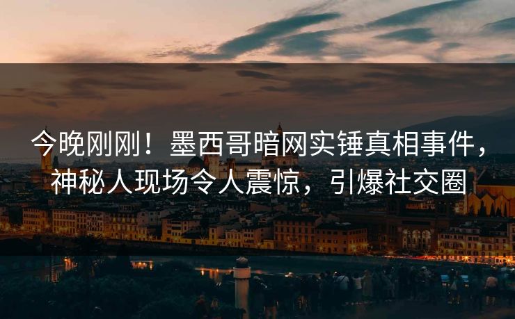 今晚刚刚！墨西哥暗网实锤真相事件，神秘人现场令人震惊，引爆社交圈
