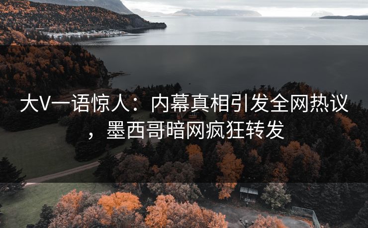 大V一语惊人：内幕真相引发全网热议，墨西哥暗网疯狂转发