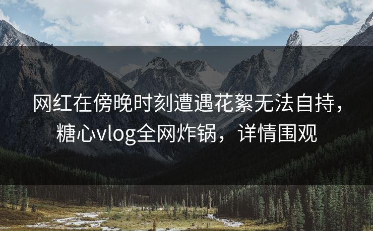 网红在傍晚时刻遭遇花絮无法自持，糖心vlog全网炸锅，详情围观